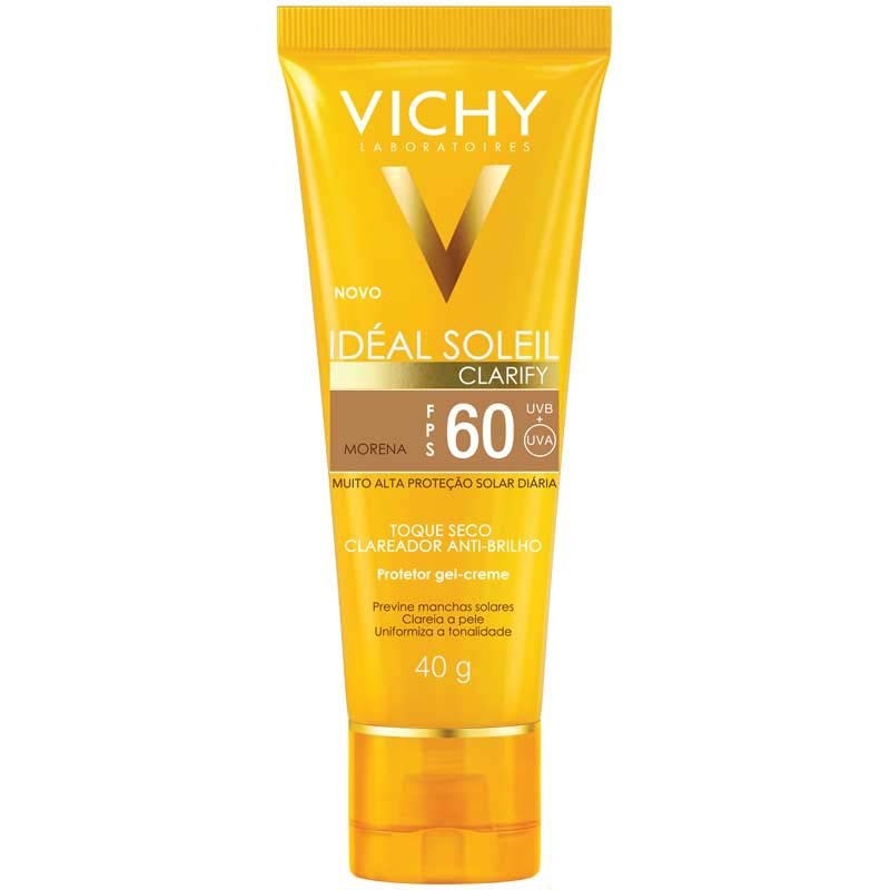 Protetor Solar Facial Vichy Idéal Soleil Clarify Cor Morena FPS60 40g