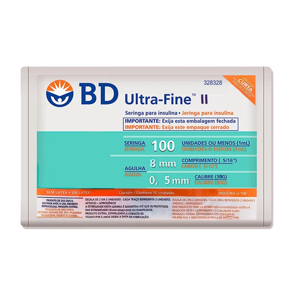 Seringa de Insulina BD Fine 8mm 100U