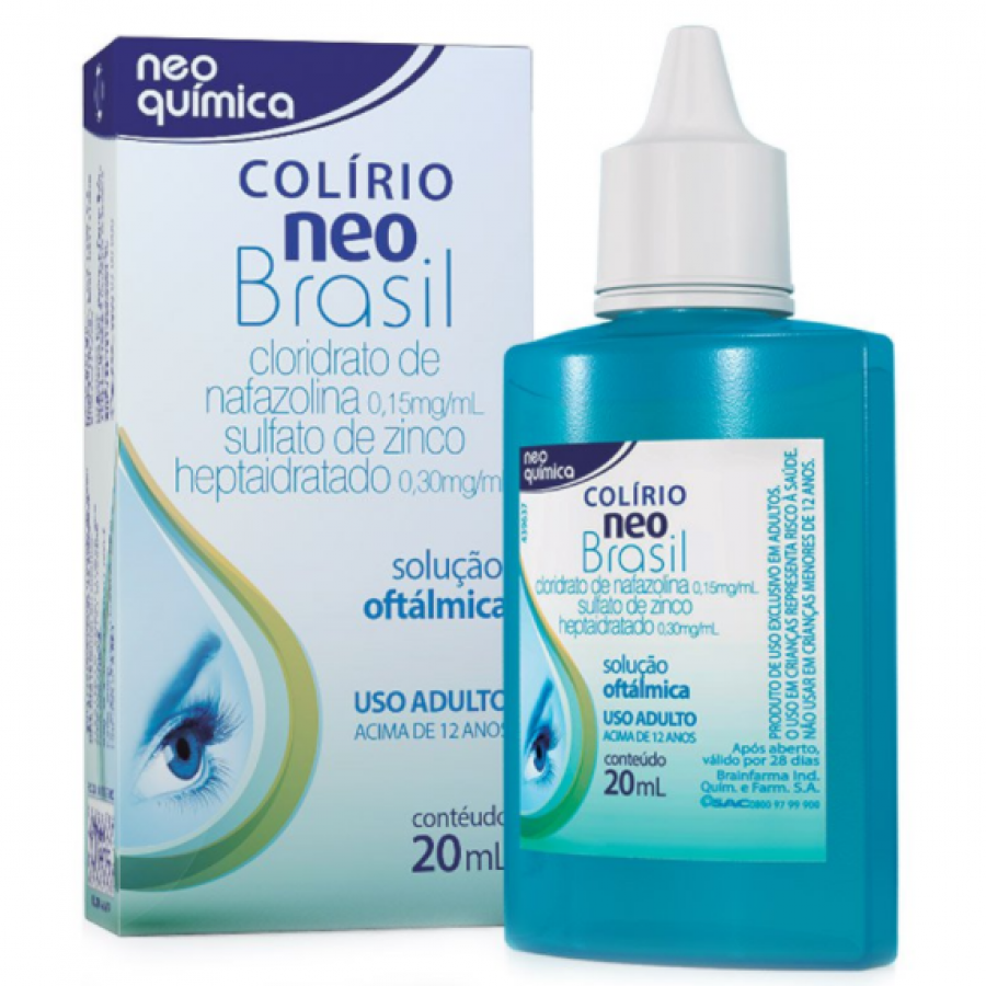 Colírio Neo Brasil Nafozalina + Sulfato de Zinco com 20mL