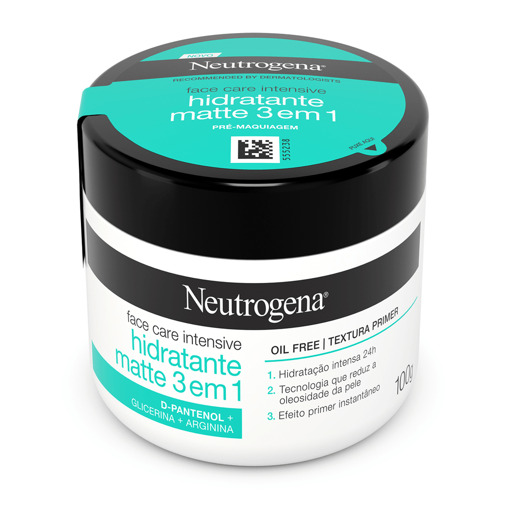 Hidratante Facial Neutrogena Face Care Intensive Matte 3 em 1 com 100g