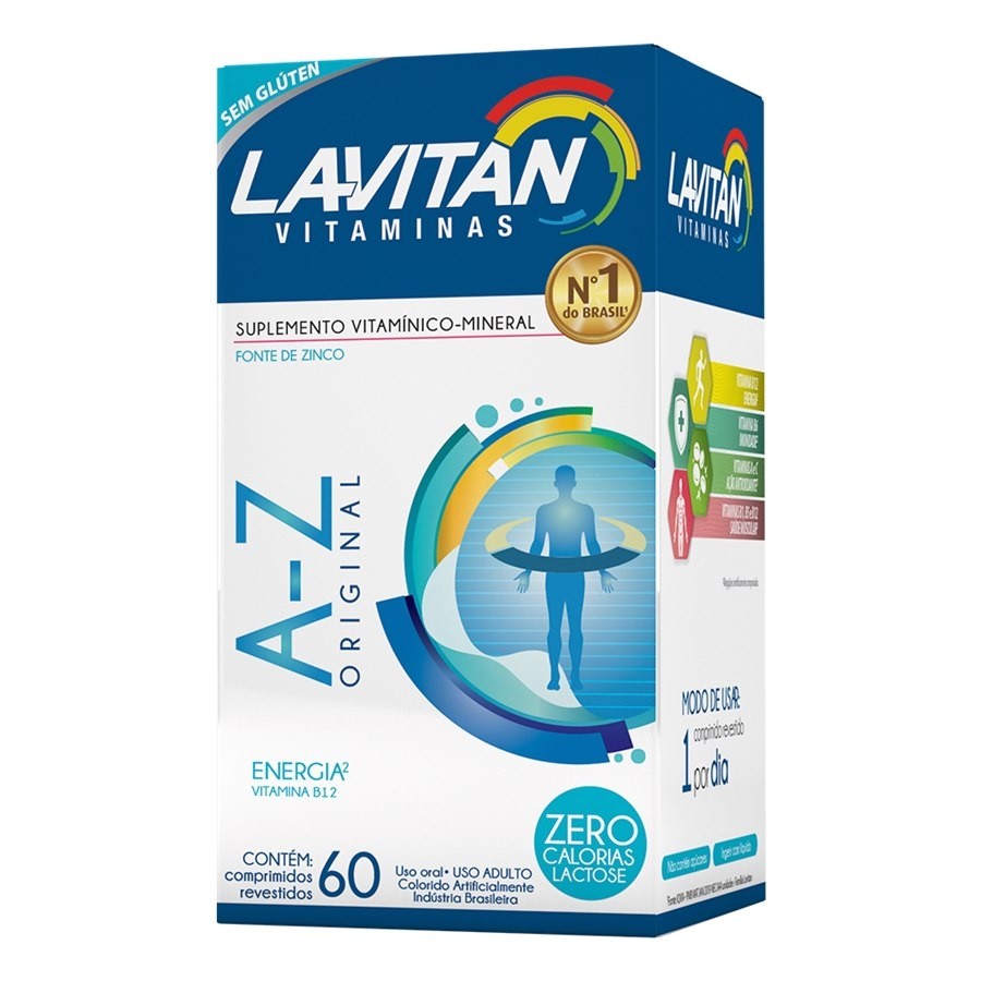 Lavitan Homem Suplemento Vitamínico Mineral A-Z com 60 Comprimidos