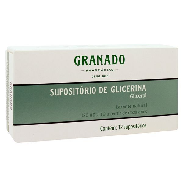 Supositorio Glicerina Granado Adulto com 12 Unidades