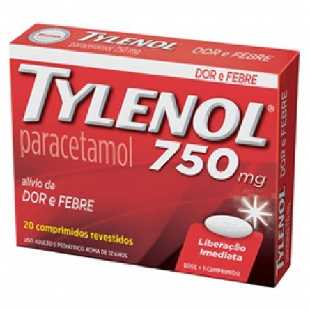 Tylenol 750mg com 20 comprimidos 