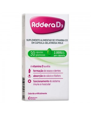 Addera D3 - 2.000 UI Vitamina D - 30 Cápsulas Gelatinosas