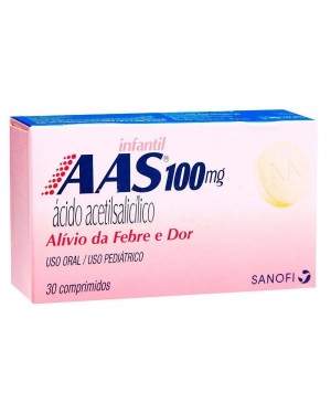 AAS Infantil 100mg, caixa com 30 comprimidos infantil