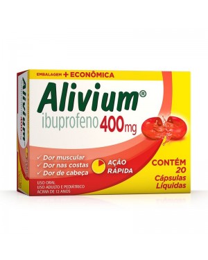 Alivium Ibuprofeno 400mg com 20 Cápsulas Líquidas