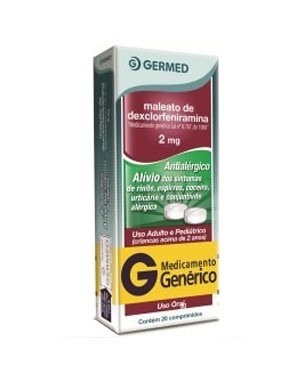 Dexclorfeniramina 2mg com 20 comprimidos Germed