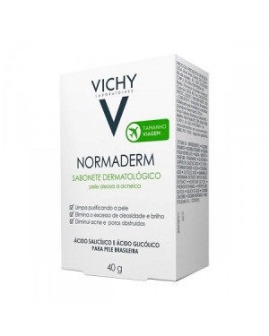 Vichy Normaderm Sabonete Facial de Limpeza Profunda Com 40g