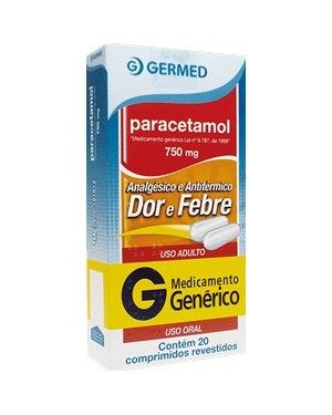 Paracetamol Germed Pharma 750mg com 30 Comprimidos